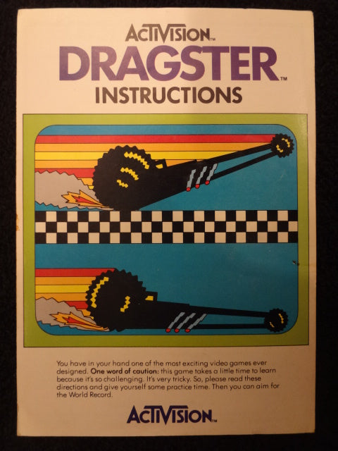 Dragster Instrcution Booklet Atari 2600