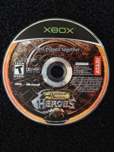 Dungeons and Dragons Heroes Microsoft Xbox