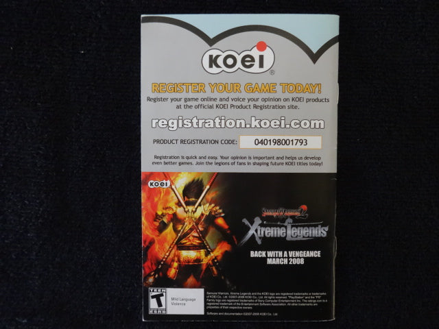 Dynasty Warriors 6 Instruction Booklet Microsoft Xbox 360