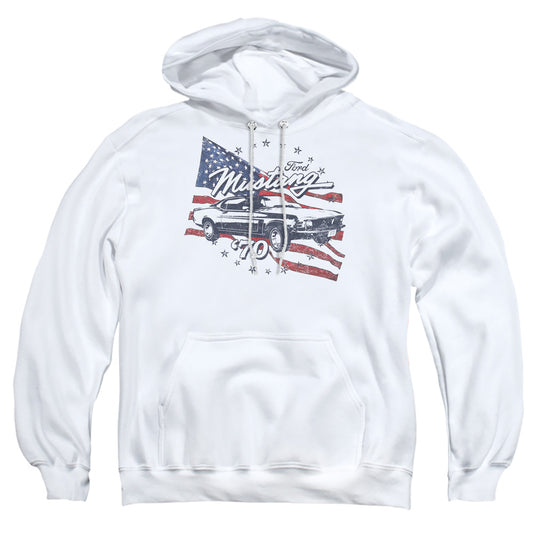 FORD MUSTANG : 70 MUSTANG ADULT PULL OVER HOODIE White 2X