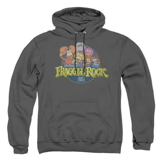 FRAGGLE ROCK : CIRCLE LOGO ADULT PULL OVER HOODIE Charcoal 2X