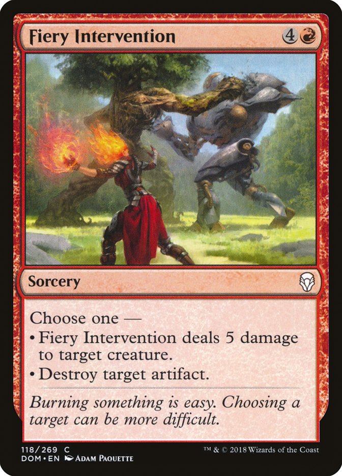 Fiery Intervention Magic The Gathering Dominaria dom-118