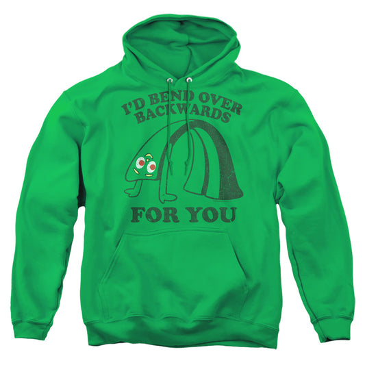 GUMBY : BEND BACKWARDS ADULT PULL OVER HOODIE KELLY GREEN 2X