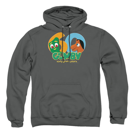 GUMBY : 60TH ADULT PULL OVER HOODIE Charcoal 2X