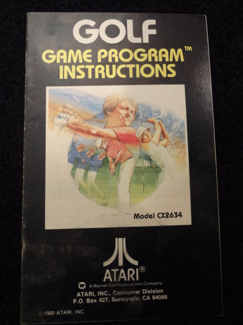 Golf Instruction Booklet Atari 2600