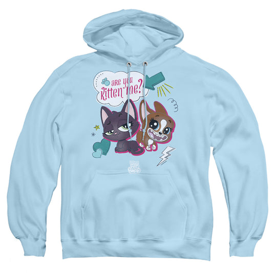 LITTLEST PET SHOP : ARE YOU KITTEN ME ADULT PULL OVER HOODIE Light Blue 2X