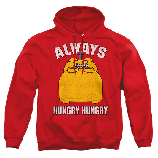 HUNGRY HUNGRY HIPPOS : HUNGRY ADULT PULL OVER HOODIE Red 2X