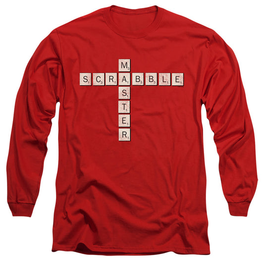 SCRABBLE : SCRABBLE MASTER L\S ADULT T SHIRT 18\1 Red MD
