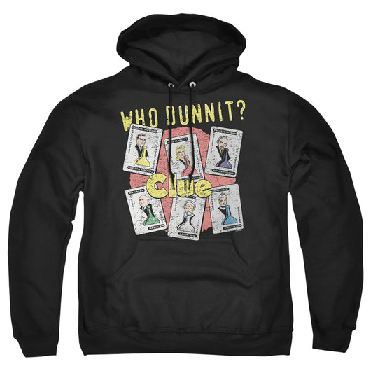 CLUE : WHO DUNNIT ADULT PULL OVER HOODIE Black 2X