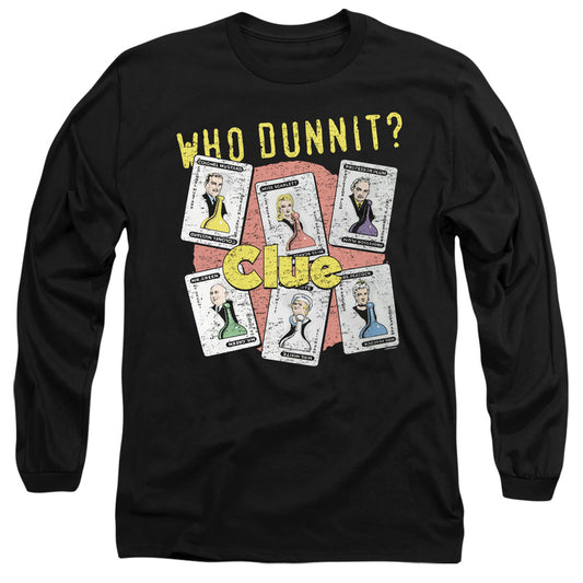 CLUE : WHO DUNNIT L\S ADULT T SHIRT 18\1 Black 2X