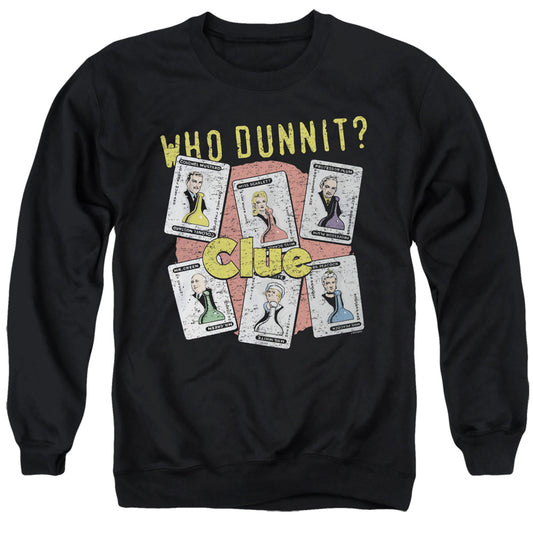 CLUE : WHO DUNNIT ADULT CREW SWEAT Black 2X