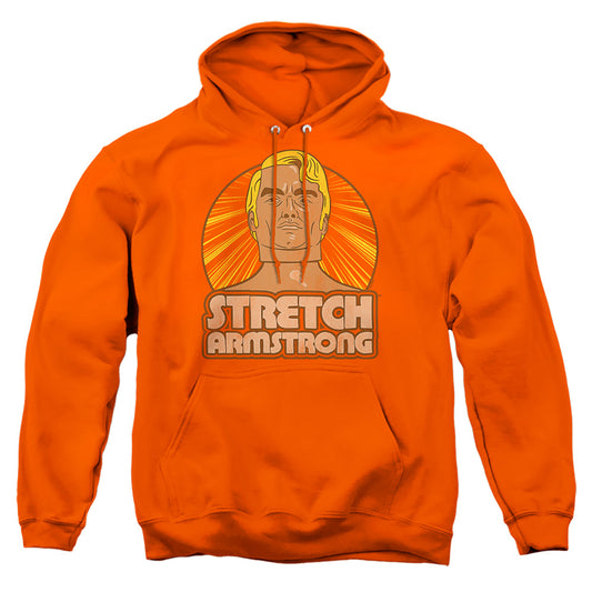 STRETCH ARMSTRONG : ARMSTRONG BADGE ADULT PULL OVER HOODIE Orange 2X