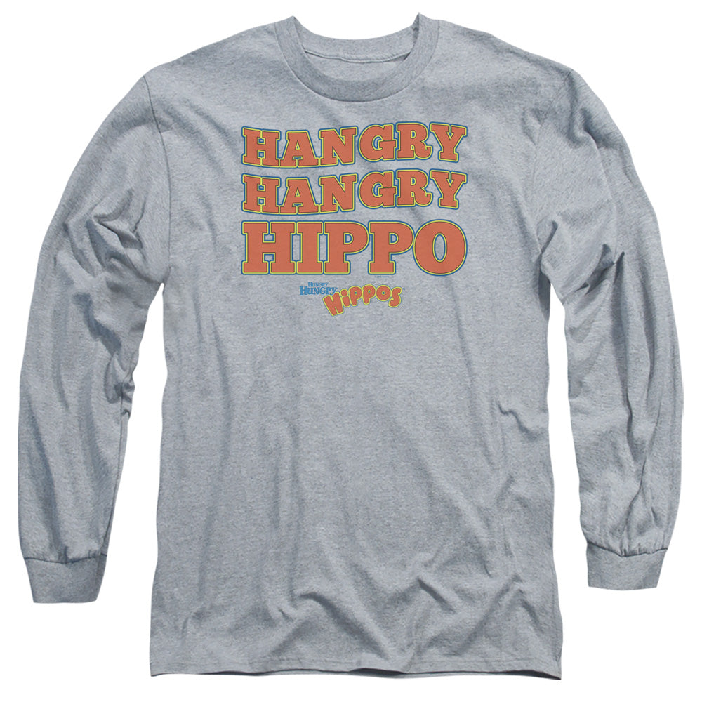HUNGRY HUNGRY HIPPOS : HANGRY L\S ADULT T SHIRT 18\1 Athletic Heather 2X