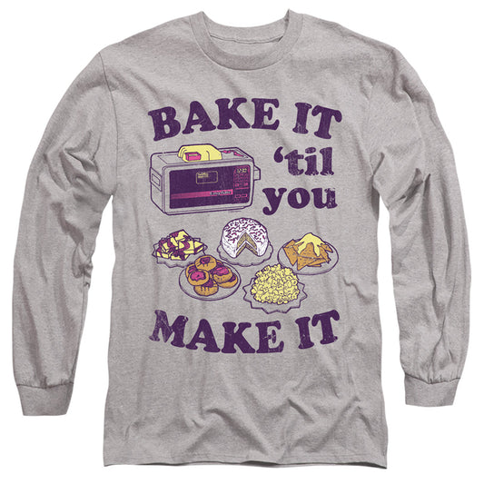 EASY BAKE OVEN : BAKE IT TIL YOU MAKE IT L\S ADULT T SHIRT 18\1 Athletic Heather XL