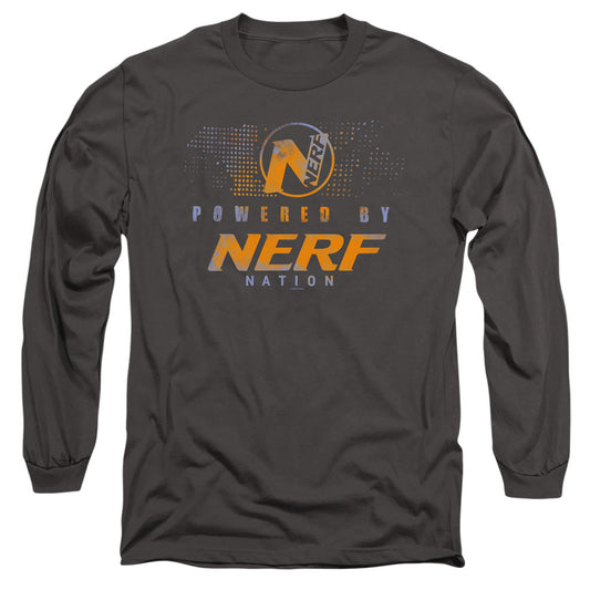 NERF : POWERED BY NERF NATION L\S ADULT T SHIRT 18\1 Charcoal 2X