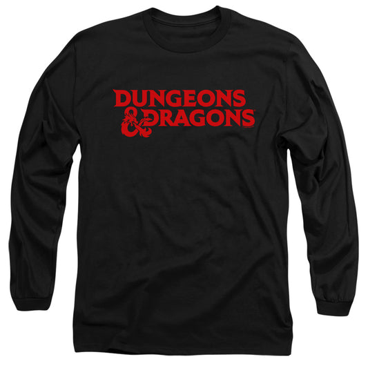 DUNGEONS AND DRAGONS : TYPE LOGO L\S ADULT T SHIRT 18\1 Black 2X