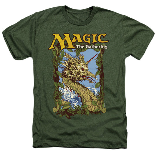 Magic The Gathering Mirage Deck Art Adult Size Heather Style T-Shirt Military Green