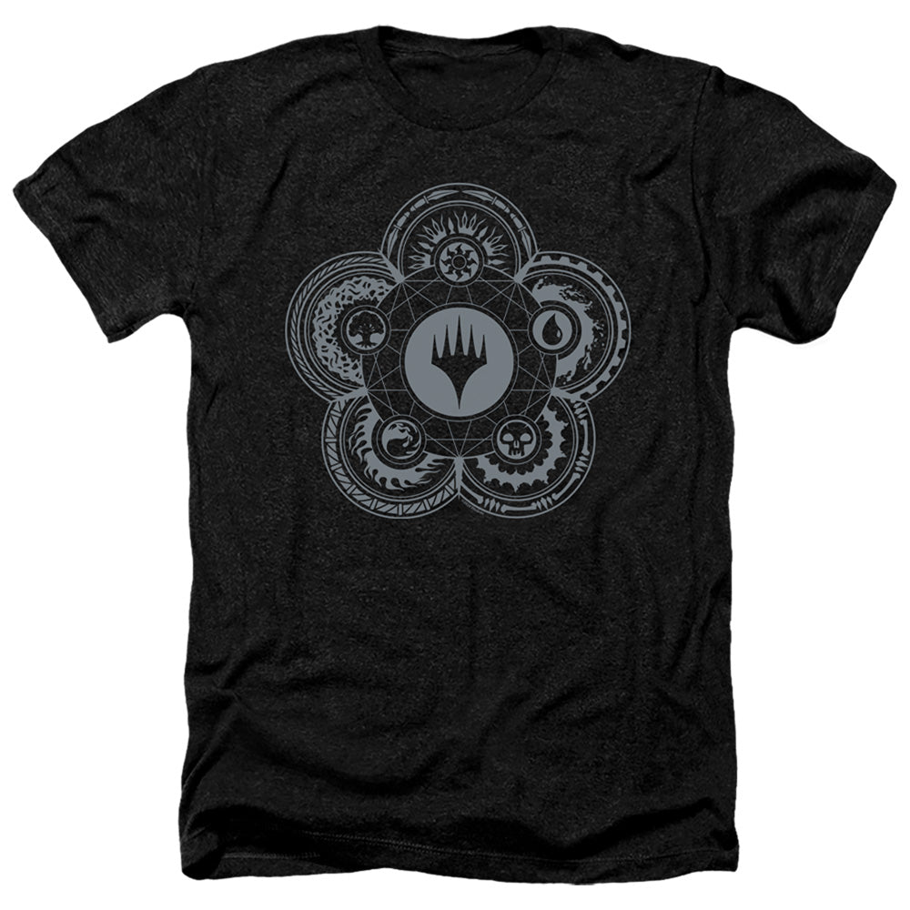 Magic The Gathering Icon Glyph Adult Size Heather Style T-Shirt Black