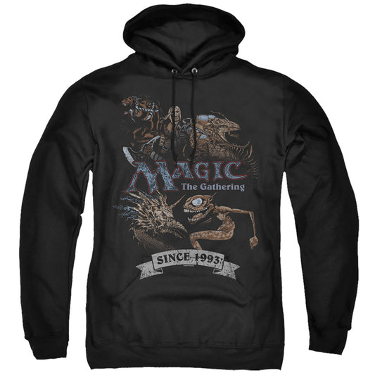 MAGIC THE GATHERING : FOUR PACK RETRO ADULT PULL OVER HOODIE Black 2X