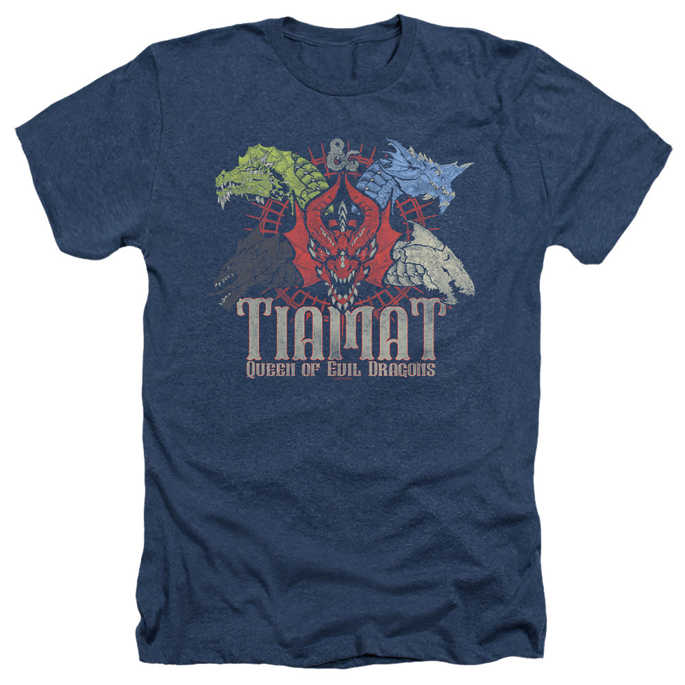 Dungeons And Dragons Tiamat Queen Of Evil Adult Size Heather Style T-Shirt Navy