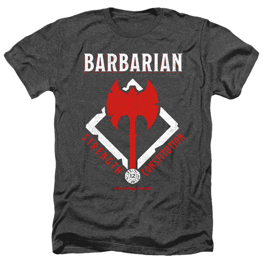 Dungeons And Dragons Barbarian Adult Heather Style T-Shirt Black