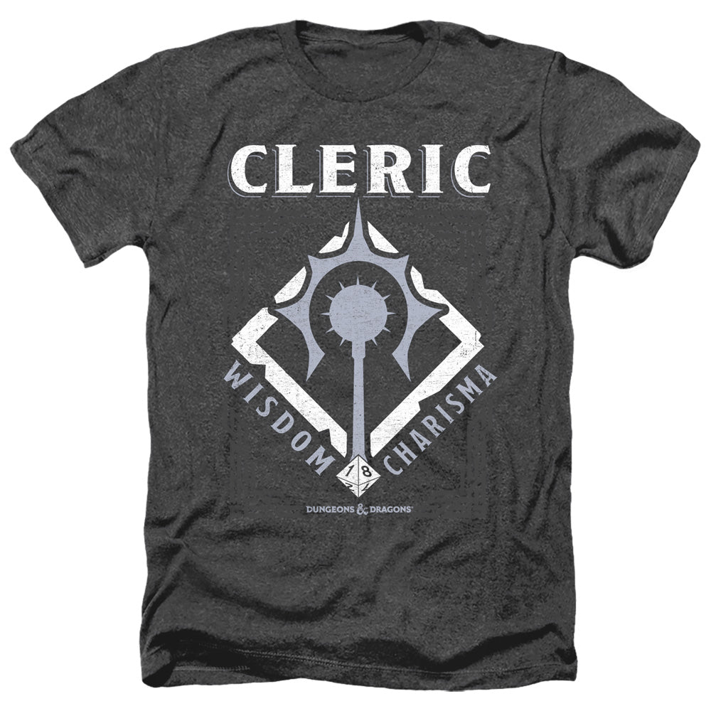 Dungeons And Dragons Cleric Adult Size Heather Style T-Shirt Black
