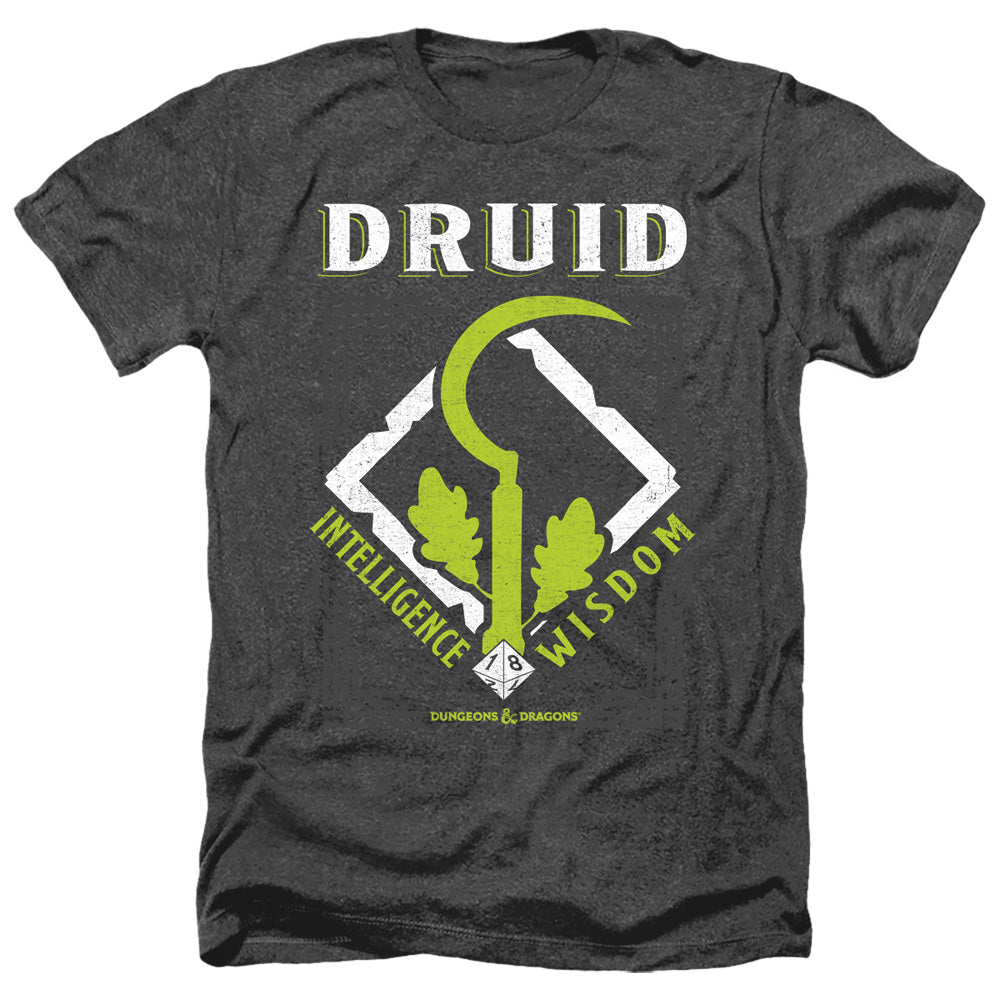 Dungeons And Dragons Druid Adult Size Heather Style T-Shirt Black