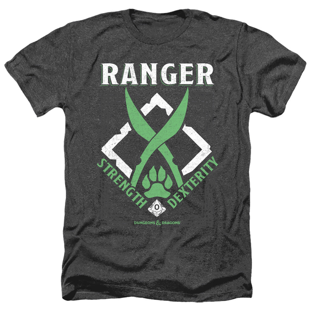 Dungeons And Dragons Ranger Adult Size Heather Style T-Shirt Black