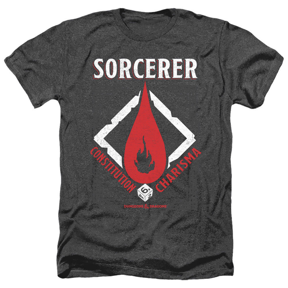 Dungeons And Dragons Sorcerer Adult Heather Style T-Shirt Black