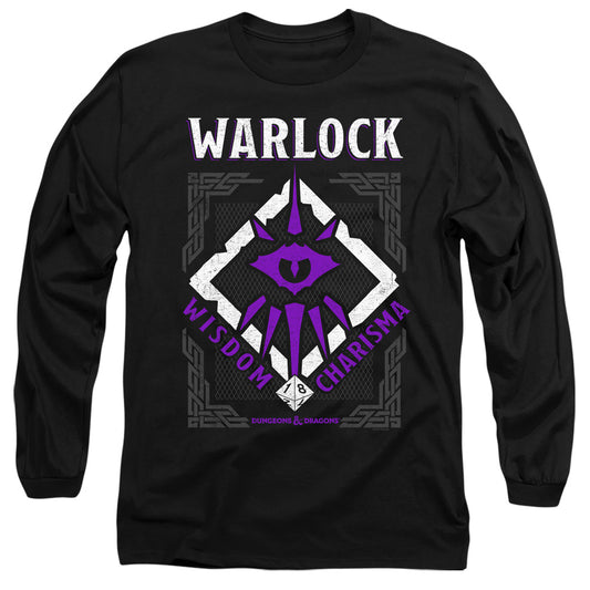 DUNGEONS AND DRAGONS : WARLOCK L\S ADULT T SHIRT 18\1 Black LG