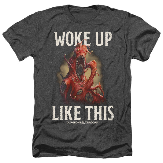 Dungeons And Dragons Woke Up Like This Adult Size Heather Style T-Shirt Black