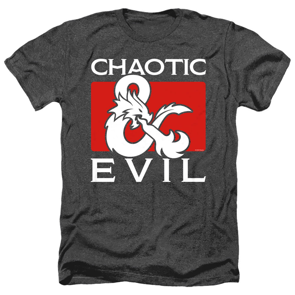 Dungeons And Dragons Chaotic Evil Adult Size Heather Style T-Shirt Black