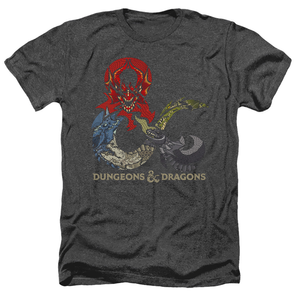 Dungeons And Dragons Dragons In Dragons Adult Size Heather Style T-Shirt Black