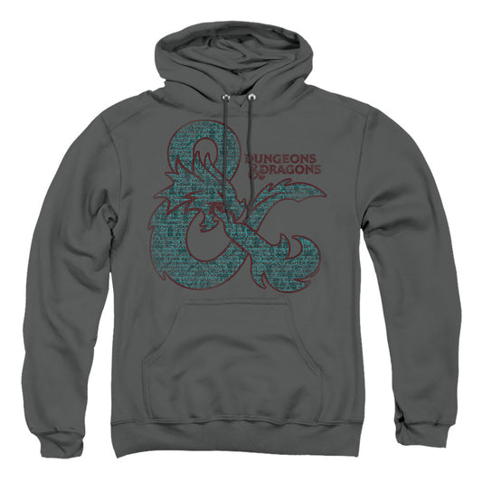 DUNGEONS AND DRAGONS : AMPERSAND CLASSES ADULT PULL OVER HOODIE Charcoal 2X
