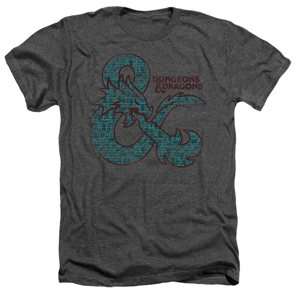 Dungeons And Dragons Ampersand Classic Adult Size Heather Style T-Shirt Charcoal