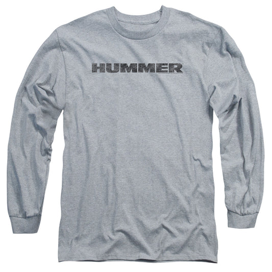 HUMMER : DISTRESSED HUMMER LOGO L\S ADULT T SHIRT 18\1 Athletic Heather XL