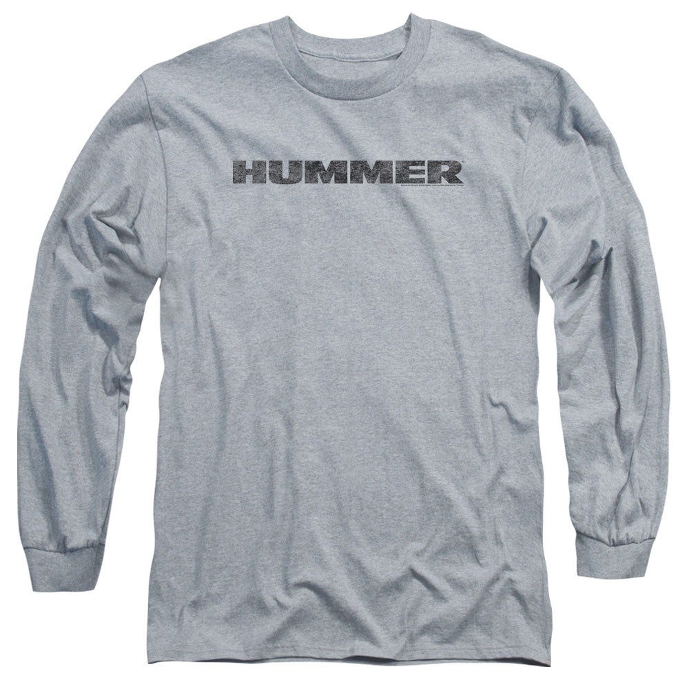 HUMMER : DISTRESSED HUMMER LOGO L\S ADULT T SHIRT 18\1 Athletic Heather XL