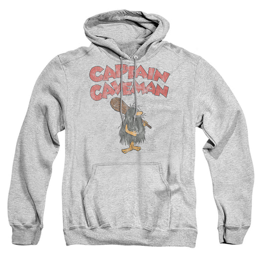 WACKY RACES : CAPTAIN CAVEMAN 1 ADULT PULL OVER HOODIE Athletic Heather LG