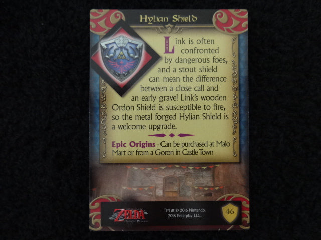 Hylian Shield Enterplay 2016 Legend Of Zelda Collectable Trading Card Number 46