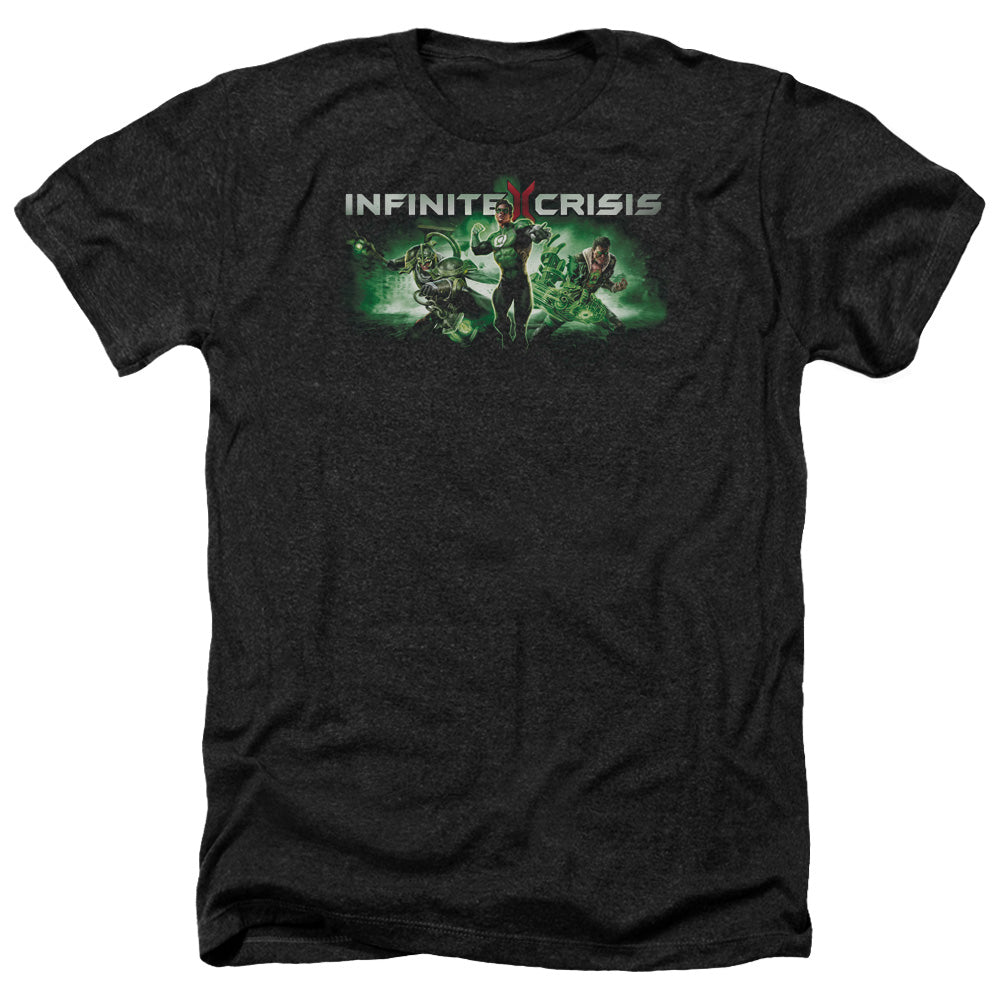 Infinite Crisis IC Green Adult Size Heather Style T-Shirt Black