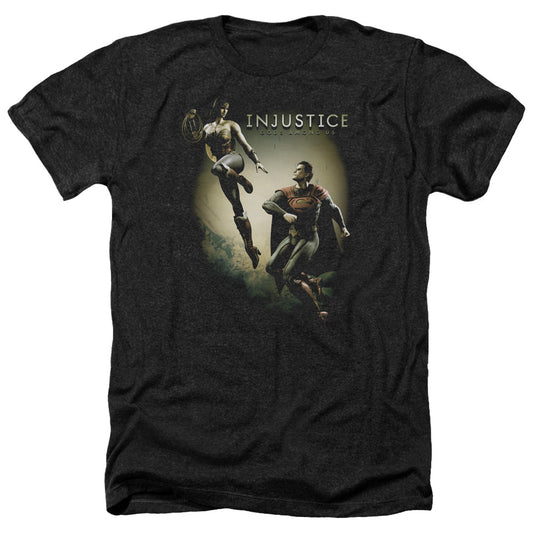 Injustice Gods Among Us Battle Of The Gods Adult Size Heather Style T-Shirt Black