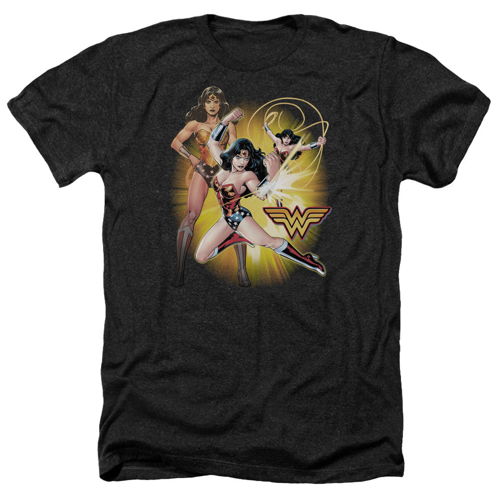 Justice League Of America Wonder Woman Adult Size Heather Style T-Shirt BlackJustice League Of America Wonder Woman Adult Size Heather Style T-Shirt Black
