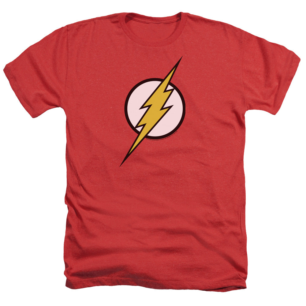 Justice League Of America Flash Logo Adult Size Heather Style T-Shirt Red