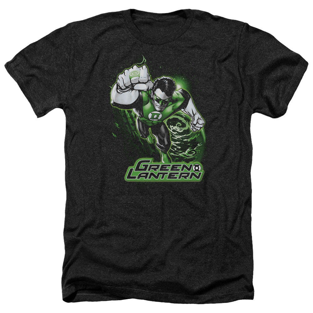 Justice League Of America Green Lantern Green And Gray Adult Size Heather Style T-Shirt Black