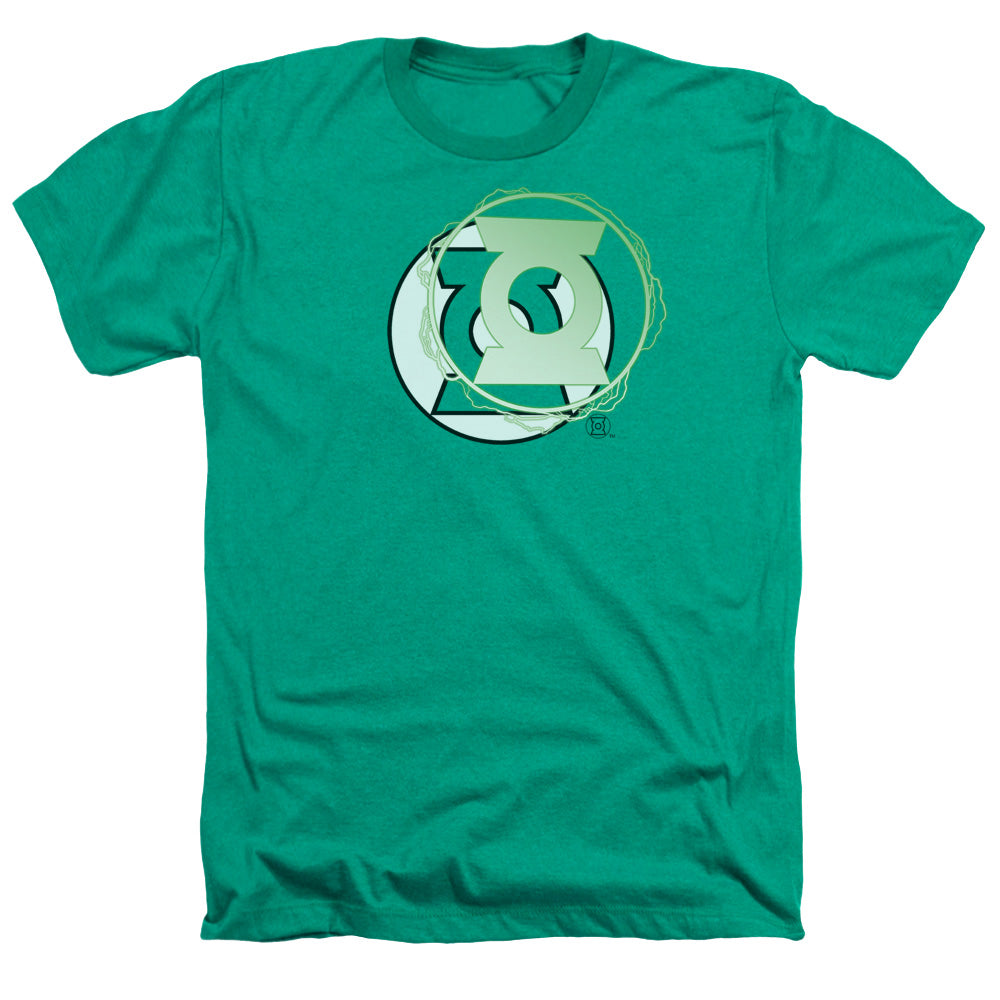 Justice League Of America Green Lantern Energy Logo Adult Size Heather Style T-Shirt Kelly Green