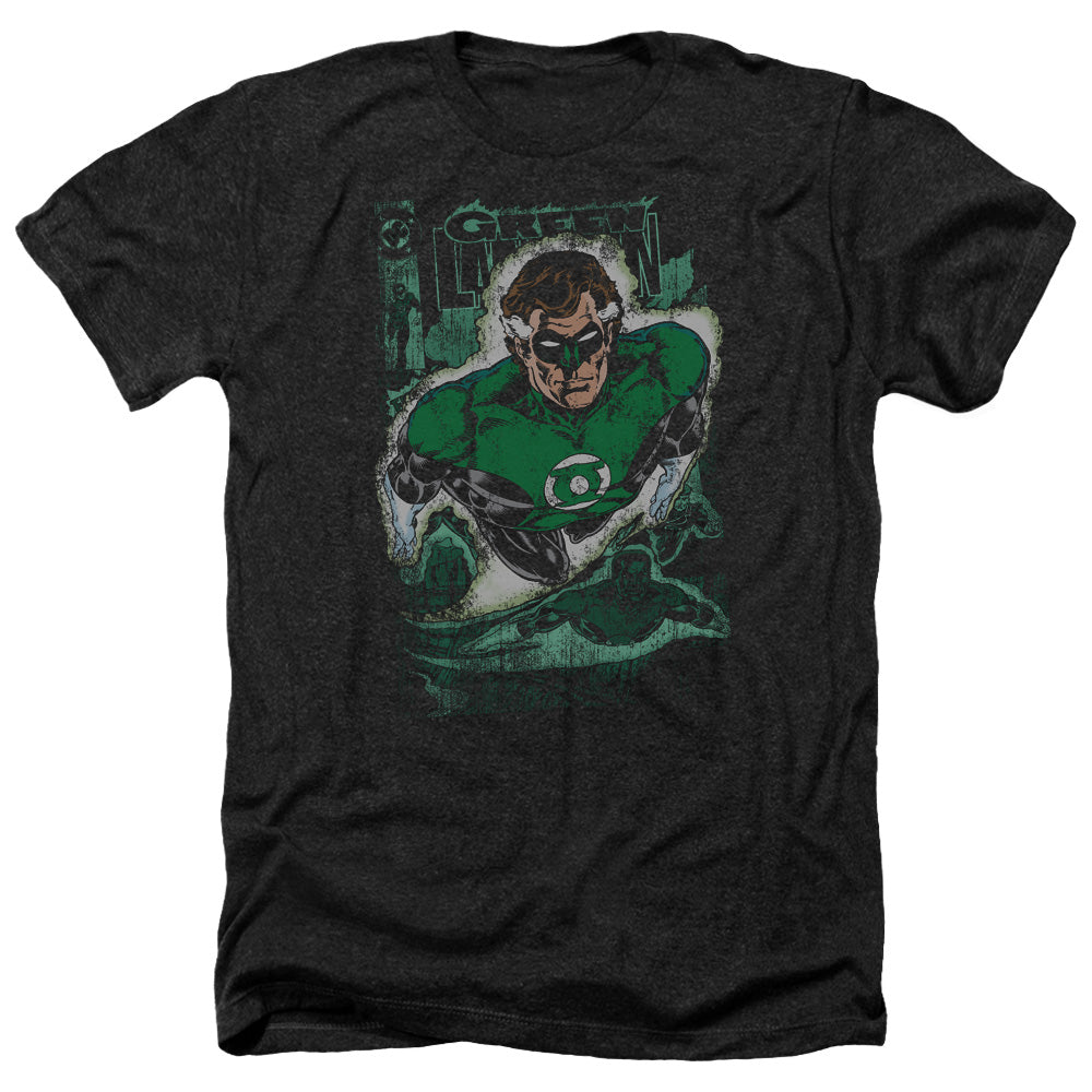 Justice League Of America Green Lantern #1 Distress Adult Size Heather Style T-Shirt Black