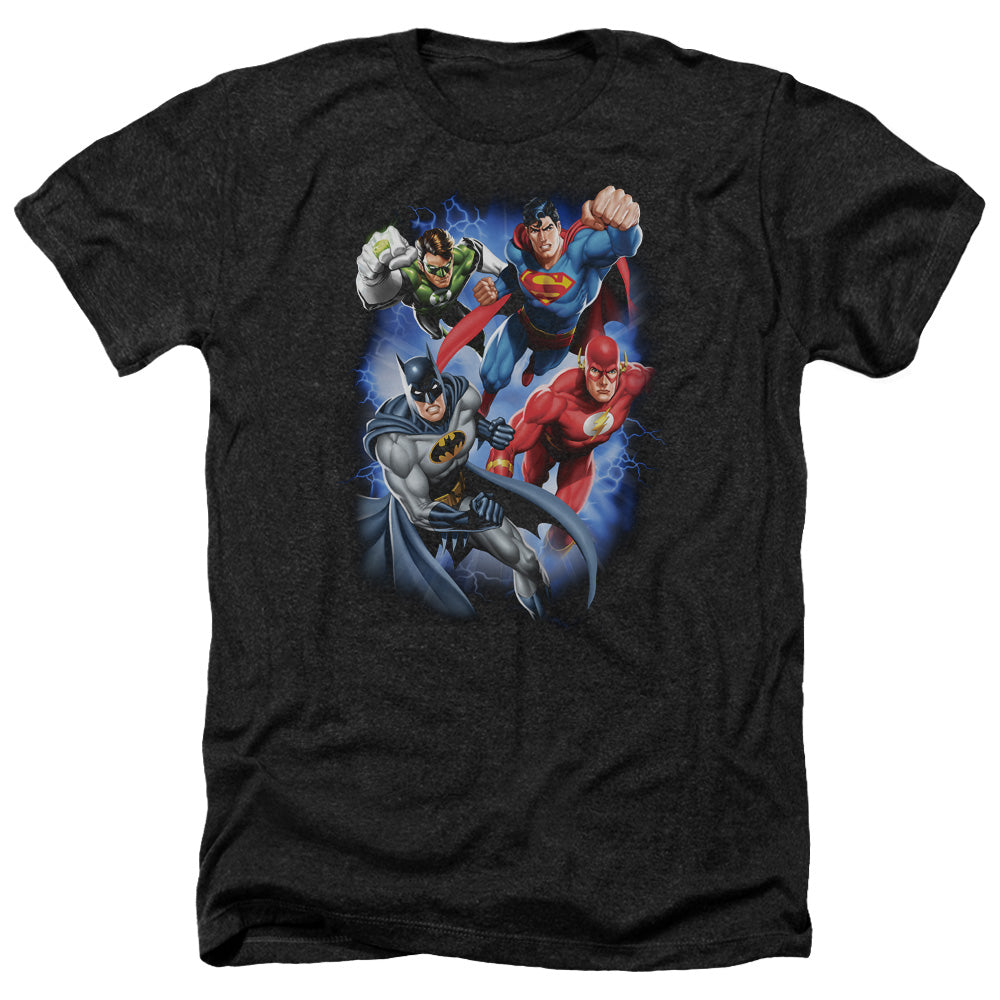 Justice League Of America Storm Makers Adult Size Heather Style T-Shirt Black