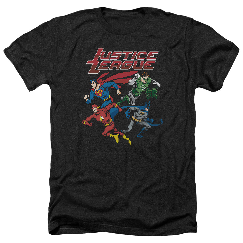 Justice League Of America Pixel League Adult Size Heather Style T-Shirt