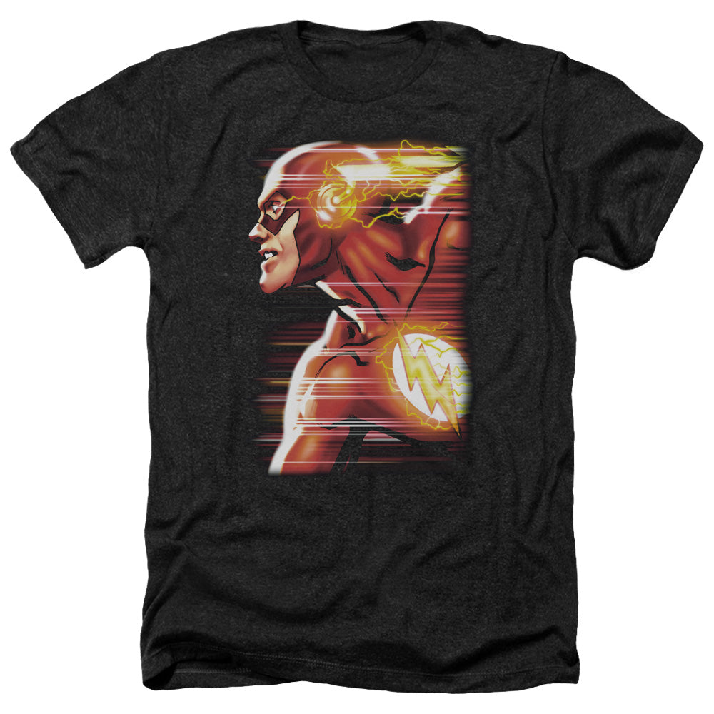 Justice League Of America Speed Head Adult Size Heather Style T-Shirt Black