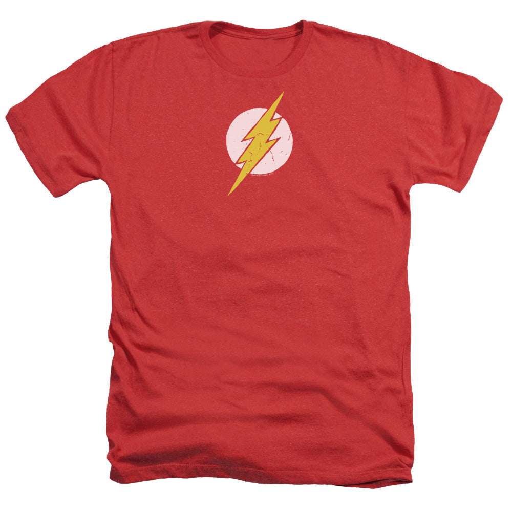Justice League Of America Rough Flash Adult Size Heather Style T-Shirt Red